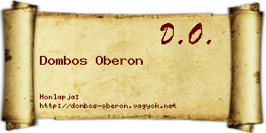 Dombos Oberon névjegykártya